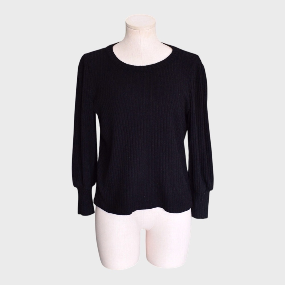 Madewell Brushed Rib Pleat Sleeve Top